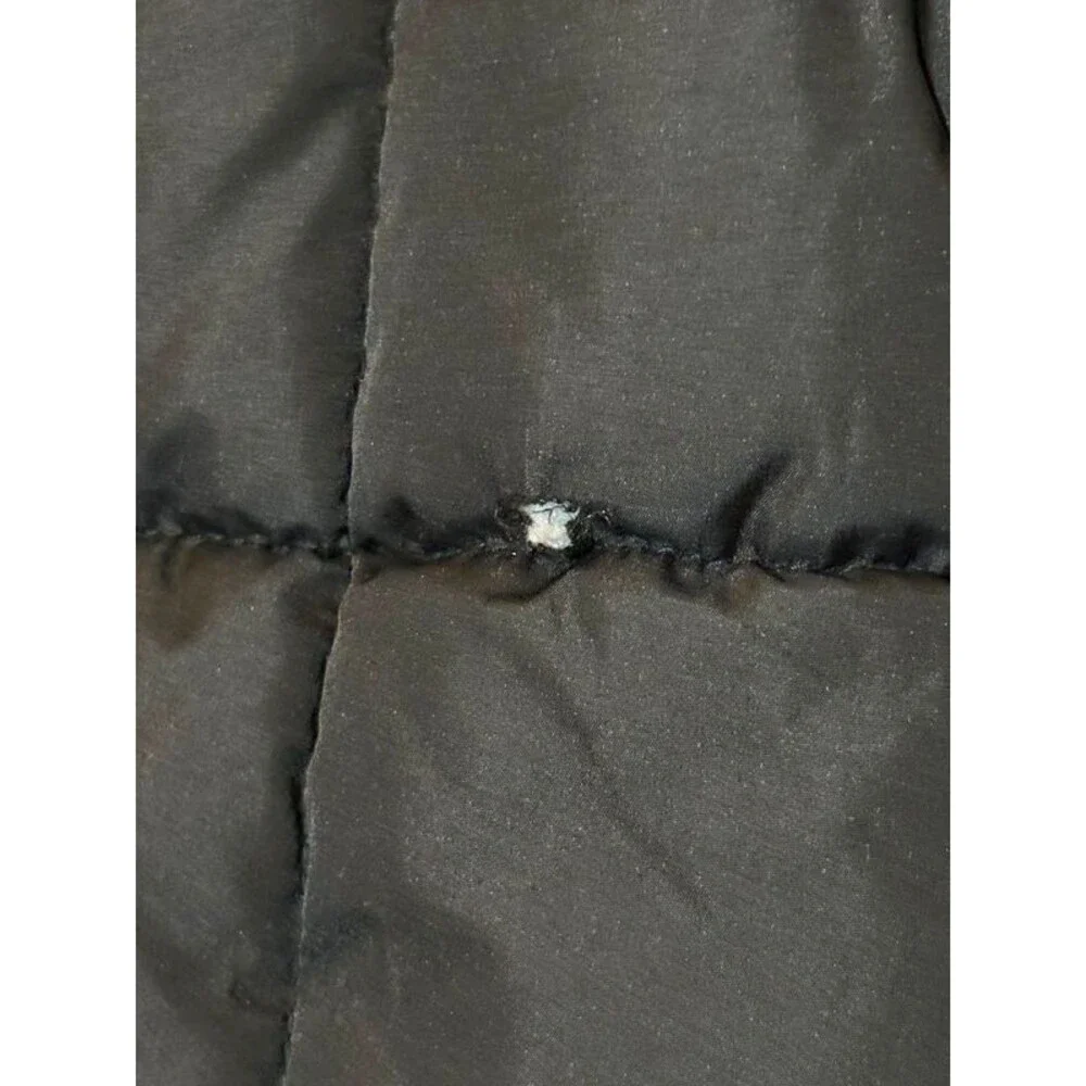 Gap Girls Black Hooded Puffer Coat Size S Faux Fur Trim Zip Down Insulated